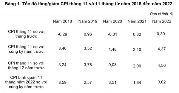 Chỉ số giá tiêu dùng tháng 11, một số nguyên nhân làm tăng, giảm CPI 11 tháng năm 2022 - Ảnh 3.