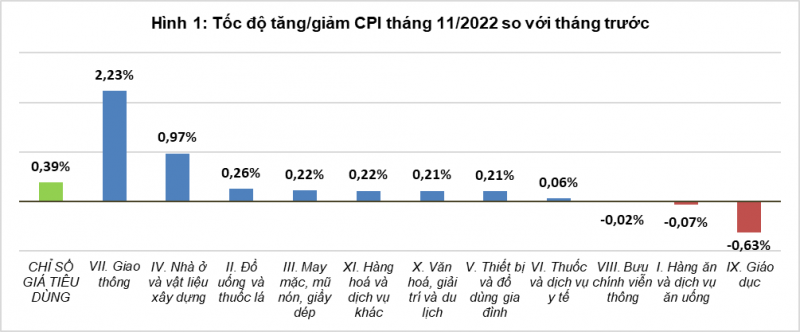 Chỉ số giá tiêu dùng tháng 11, một số nguyên nhân làm tăng, giảm CPI 11 tháng năm 2022 - Ảnh 2.