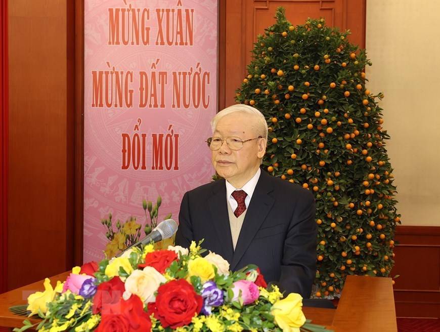 TOÀN VĂN: Phát biểu của Tổng Bí thư Nguyễn Phú Trọng chúc Tết lãnh đạo, nguyên lãnh đạo Đảng, Nhà nước, MTTQ Việt Nam - Ảnh 1.