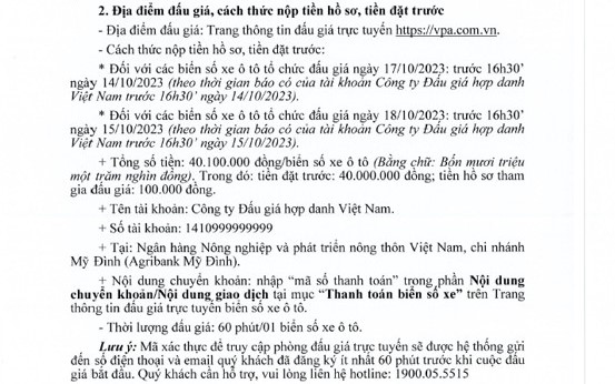 Danh sách biển số xe ô tô sẽ đấu giá vào ngày 17/10, có nhiều biển số tứ quý - Ảnh 1.