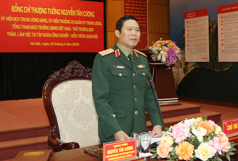 Thượng tướng Nguyễn Tân Cương thăm và làm việc với Tập đoàn Công nghiệp - Ảnh 2.