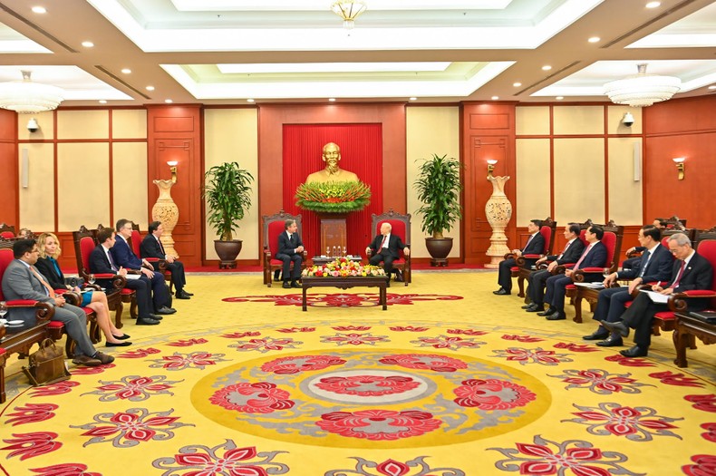 Tổng Bí thư Nguyễn Phú Trọng tiếp Bộ trưởng Bộ Ngoại giao Hoa Kỳ Antony Blinken - Ảnh 9.