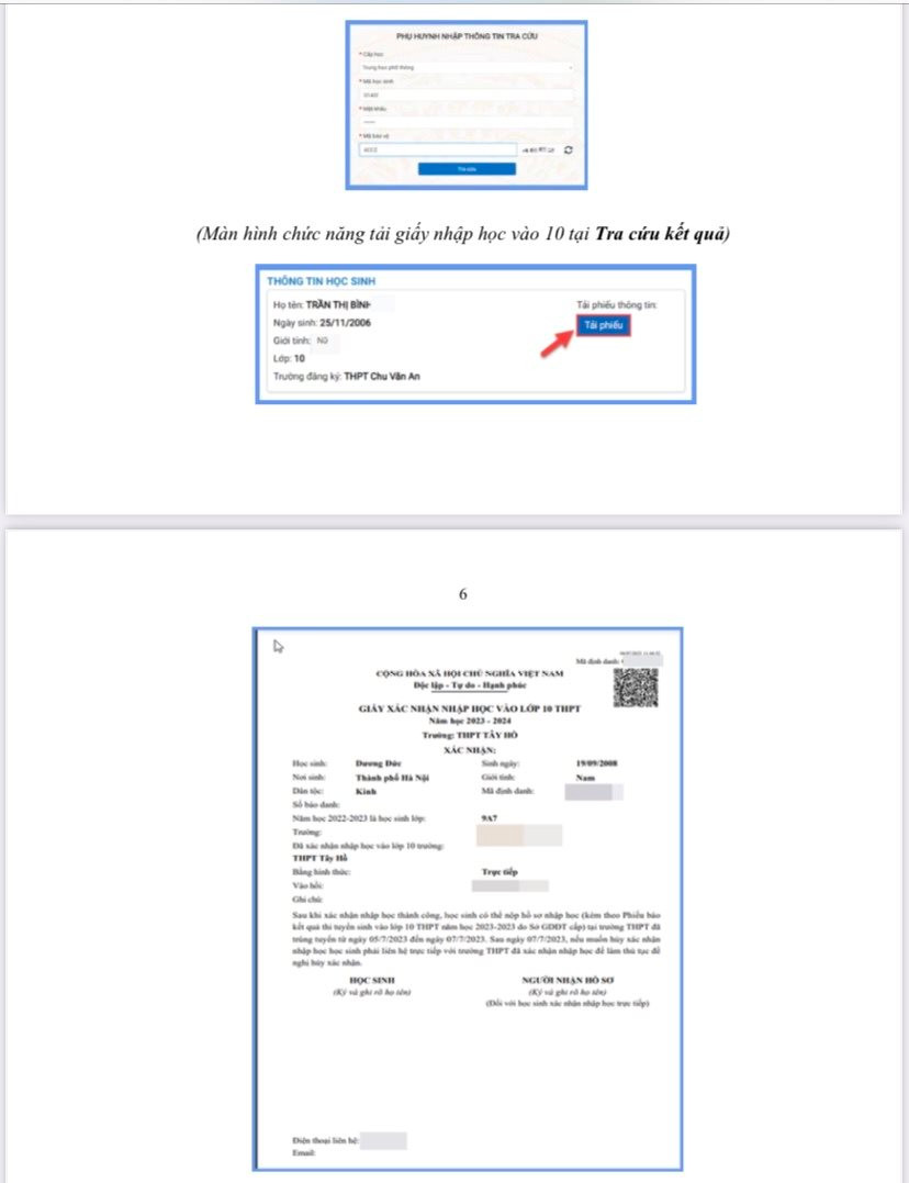 HƯỚNG DẪN CÁCH XÁC NHẬN NHẬP HỌC LỚP 10 CÔNG LẬP HÀ NỘI - Ảnh 4.
