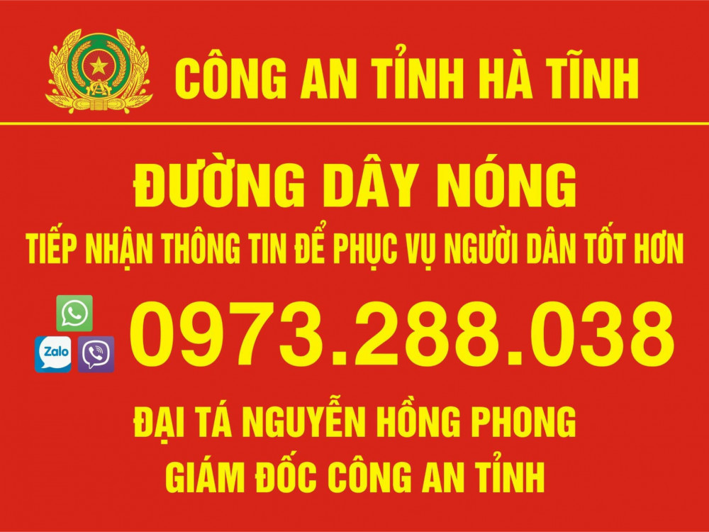 Công khai số điện thoại ĐƯỜNG DÂY NÓNG của Giám đốc Công an tỉnh Hà Tĩnh - Ảnh 3.