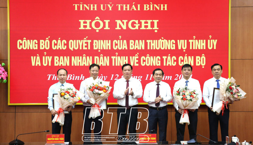 Tỉnh ủy Thái Bình công bố các quyết định bổ nhiệm nhân sự mới- Ảnh 1.