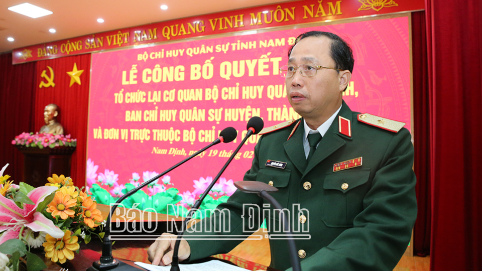 Tổ chức lại các cơ quan thuộc Bộ Chỉ huy Quân sự tỉnh và Ban Chỉ huy Quân sự huyện, thành phố- Ảnh 2.