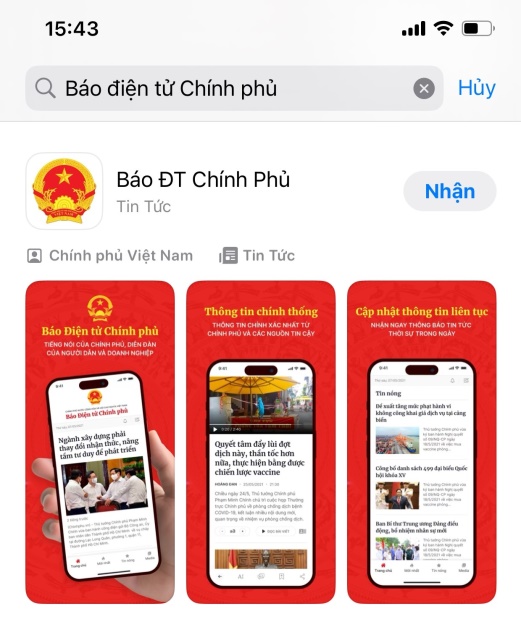 HƯỚNG DẪN CÀI ĐẶT APP BÁO ĐIỆN TỬ CHÍNH PHỦ- Ảnh 2.