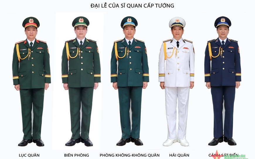 Quy định trang phục dự lễ của nam sĩ quan trong Quân đội