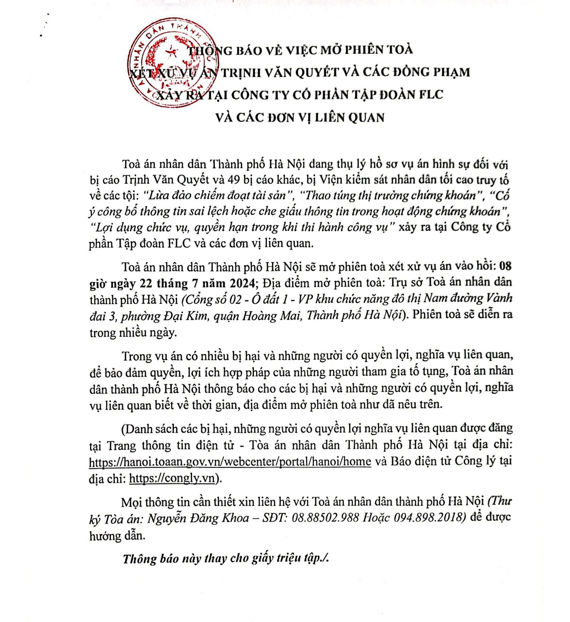 XÉT XỬ TRỊNH VĂN QUYẾT VÀ ĐỒNG PHẠM: Danh sách bị hại và người có quyền lợi, nghĩa vụ liên quan- Ảnh 1.