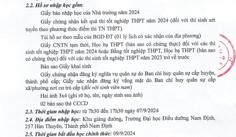 ĐIỂM CHUẨN Trường Đại học Điều dưỡng Nam Định năm 2024- Ảnh 5.