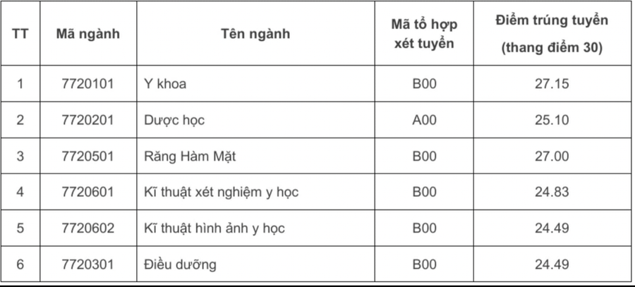 ĐIỂM CHUẨN CÁC TRƯỜNG Y DƯỢC năm 2024- Ảnh 3.