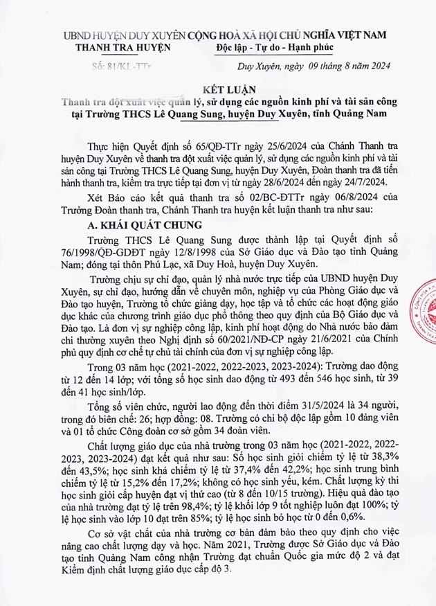 Những tồn tại, hạn chế trong quản lý, sử dụng các nguồn kinh phí tại một trường THCS- Ảnh 1.