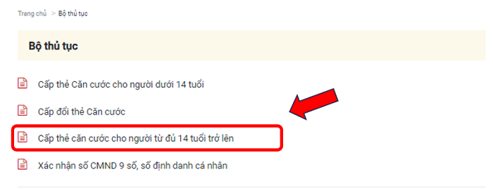 Hướng dẫn nộp hồ sơ trực tuyến đề nghị cấp thẻ Căn cước cho người từ đủ 14 tuổi - Ảnh 8.