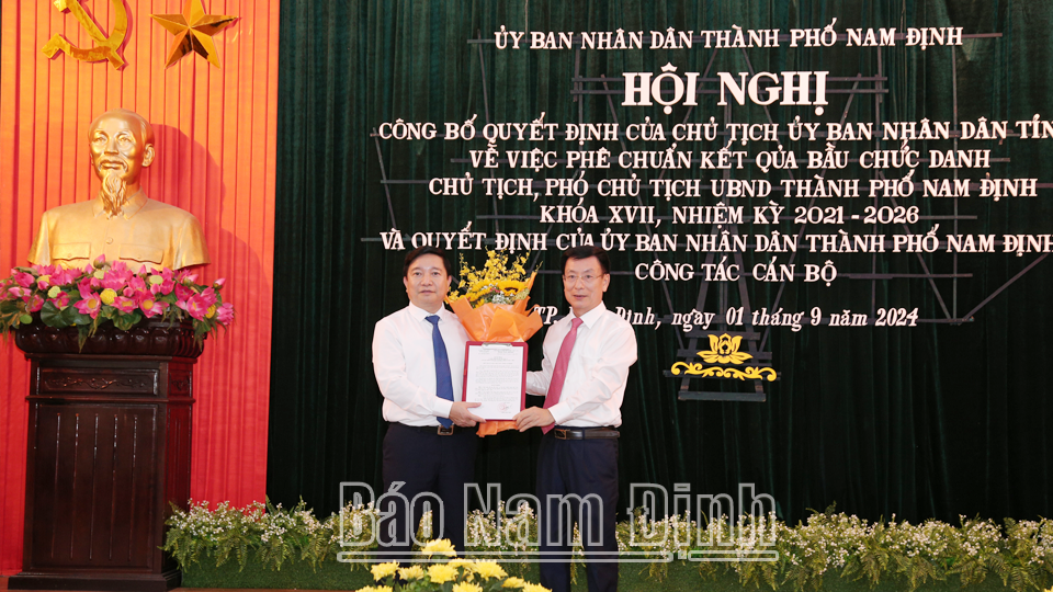 Lãnh đạo thành phố Nam Định sau sắp xếp đơn vị hành chính- Ảnh 1.