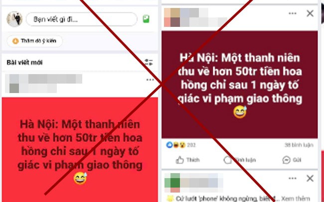 Bác bỏ thông tin 'nam thanh niên thu 50 triệu 1 ngày do tố giác vi phạm giao thông' 