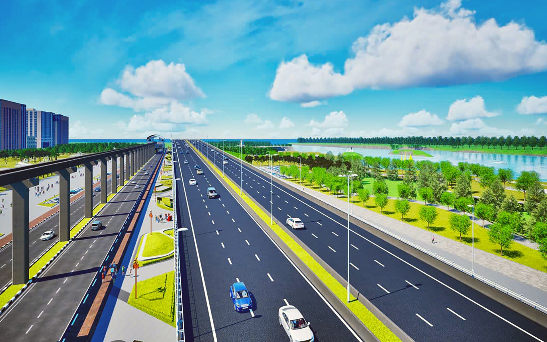 Thông qua chủ trương đầu tư Dự án KHU ĐÔ THỊ THỂ THAO OLYMPIC và TRỤC ĐẠI LỘ CẢNH QUAN SÔNG HỒNG- Ảnh 2. Chi tiết Dự án TRỤC ĐẠI LỘ CẢNH QUAN SÔNG HỒNG