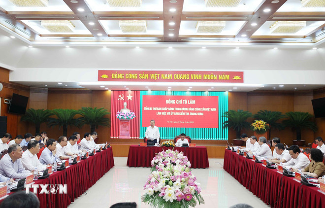 TỔNG BÍ THƯ TÔ LÂM LÀM VIỆC VỚI ỦY BAN KIỂM TRA TRUNG ƯƠNG- Ảnh 2. TỔNG BÍ THƯ TÔ LÂM LÀM VIỆC VỚI ỦY BAN KIỂM TRA TRUNG ƯƠNG- Ảnh 2.