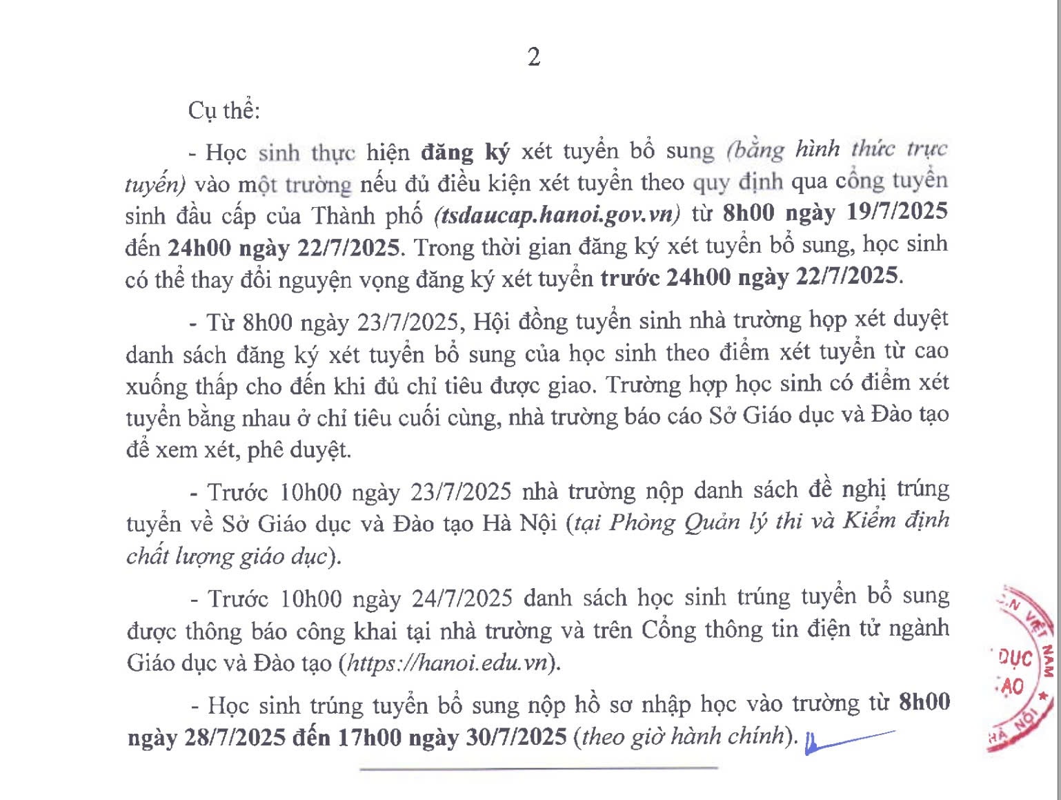 TUYỂN SINH 2025: ĐIỂM CHUẨN (đợt 1), ĐIỂM CHUẨN TRÚNG TUYỂN BỔ SUNG VÀO LỚP 10 (đợt 2) CỦA HÀ NỘI- Ảnh 3.