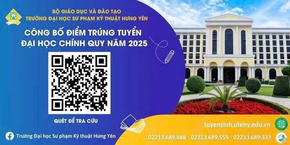 Điểm chuẩn Trường Đại học Sư phạm Kỹ thuật Hưng Yên 2025- Ảnh 1. Điểm chuẩn Trường Đại học Sư phạm Kỹ thuật Hưng Yên 2025- Ảnh 1.