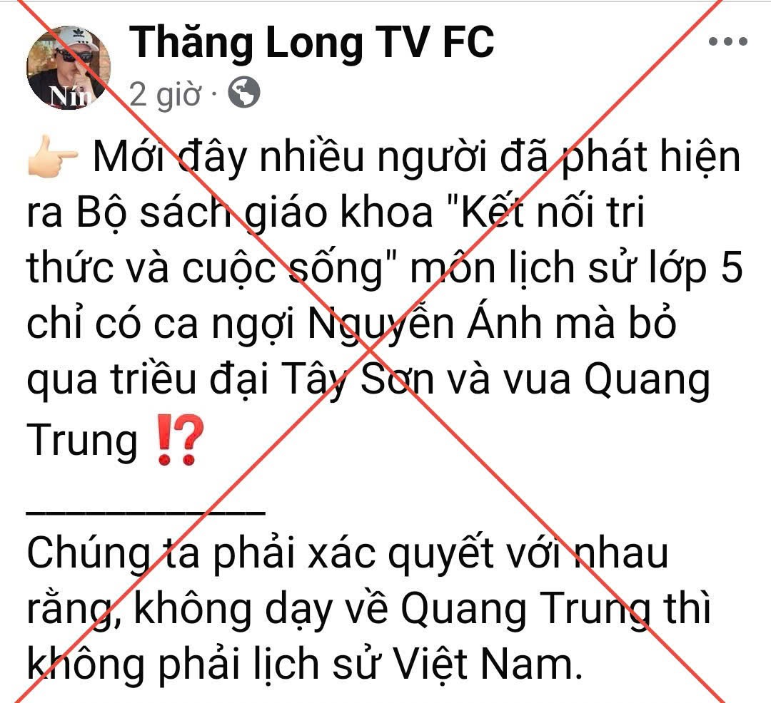 Bộ GDĐT: Cảnh báo thông tin, bình luận thất thiệt, xuyên tạc nội dung lịch sử trong sách giáo khoa.- Ảnh 1.