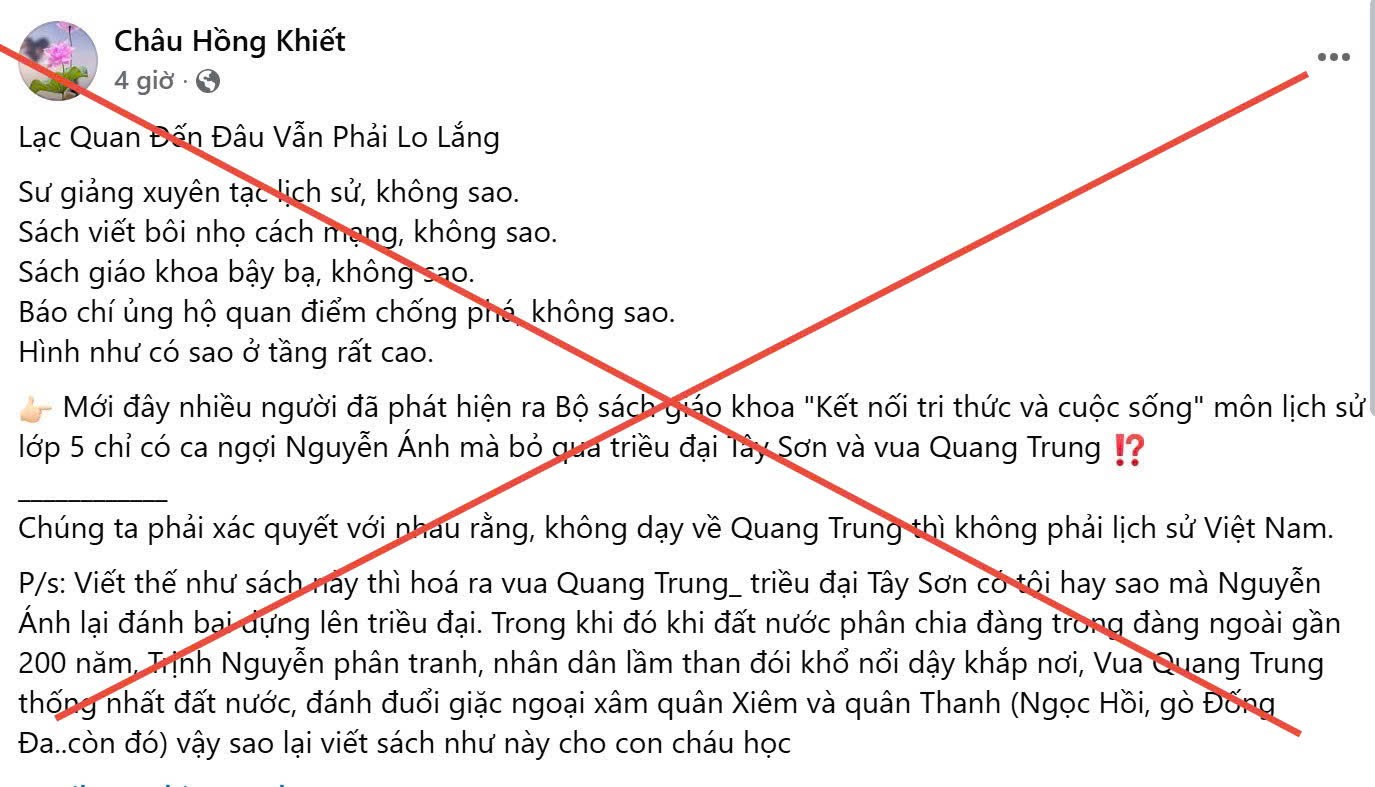 Bộ GDĐT: Cảnh báo thông tin, bình luận thất thiệt, xuyên tạc nội dung lịch sử trong sách giáo khoa.- Ảnh 2.