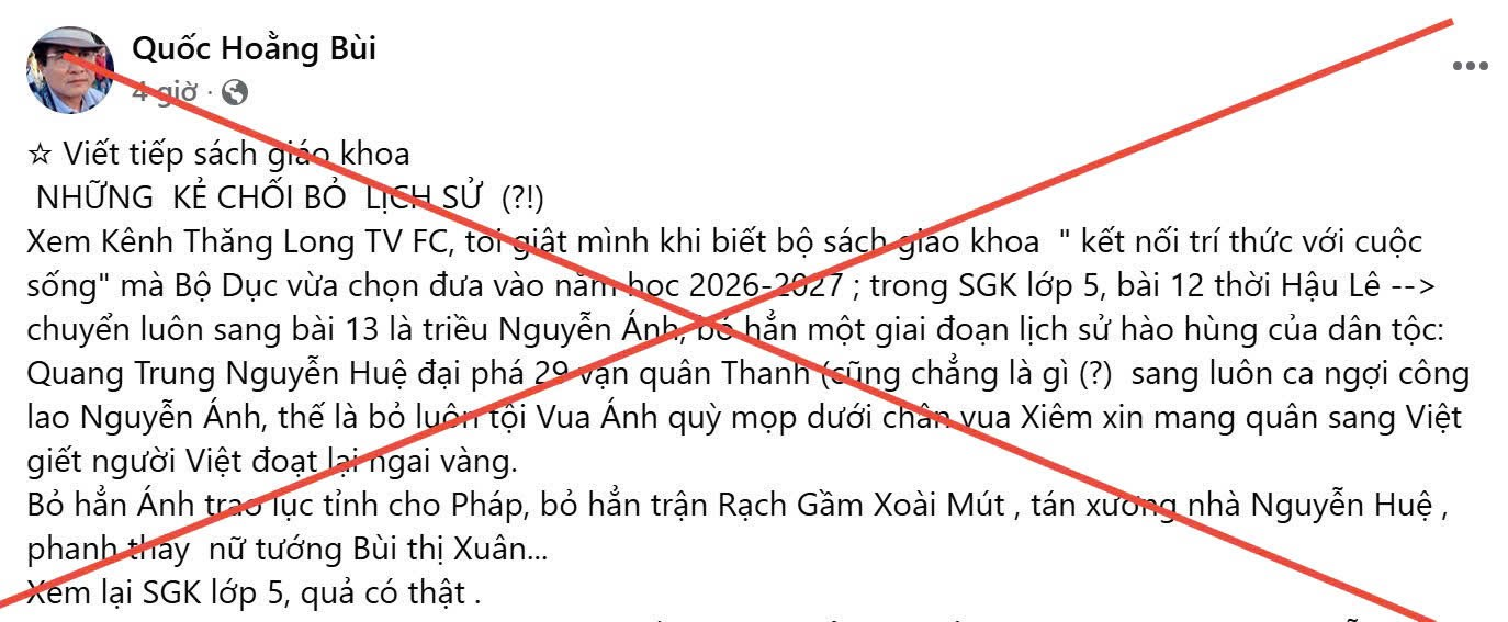 Bộ GDĐT: Cảnh báo thông tin, bình luận thất thiệt, xuyên tạc nội dung lịch sử trong sách giáo khoa.- Ảnh 4.