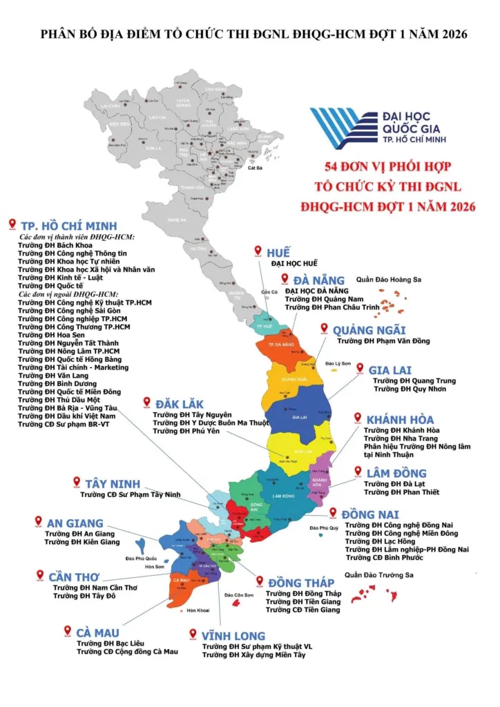 lịch thi ĐGNL TPHCM 2026