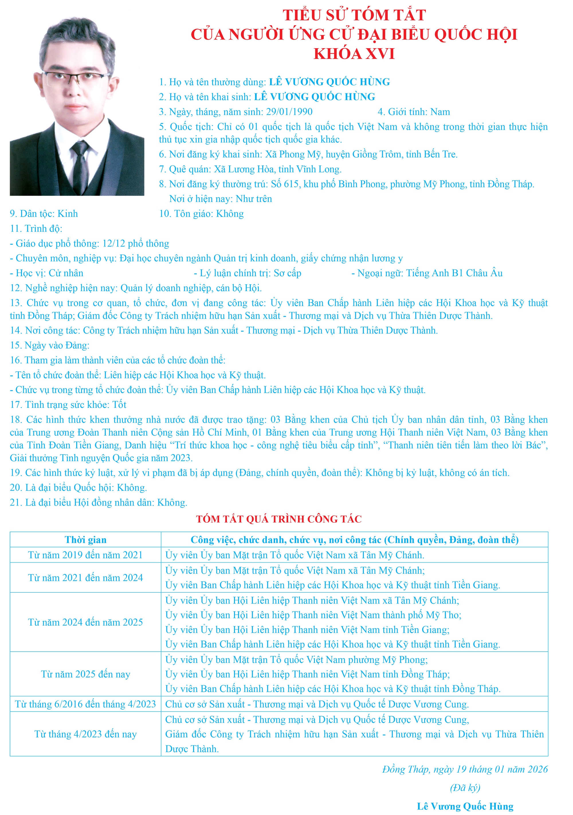 Tiểu sử tóm tắt những người ứng cử đại biểu Quốc hội khóa XVI tại Đồng Tháp- Ảnh 17.