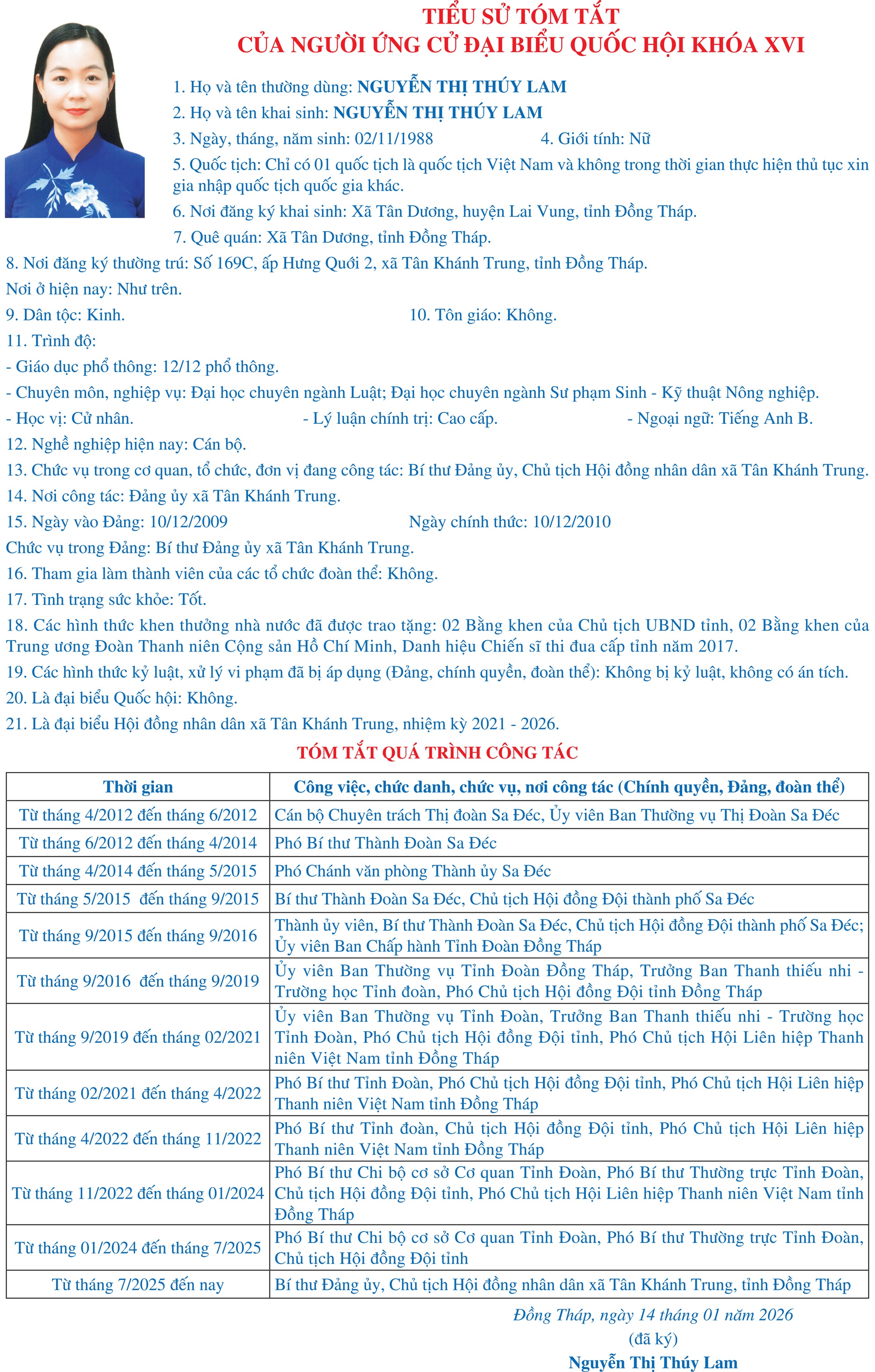 Tiểu sử tóm tắt những người ứng cử đại biểu Quốc hội khóa XVI tại Đồng Tháp- Ảnh 13.