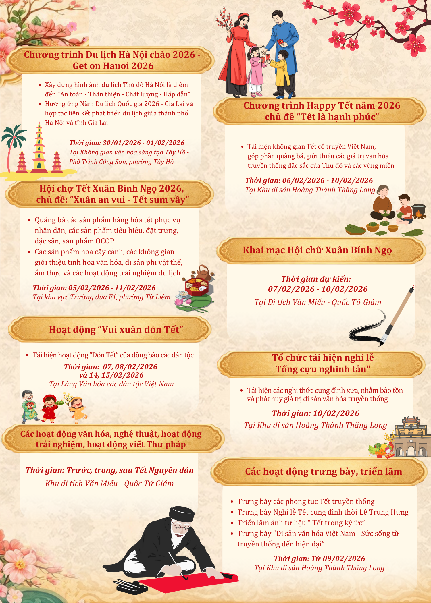 Các điểm bắn pháo hoa, hoạt động văn hóa, du lịch dịp Tết Nguyên đán Bính Ngọ 2026 tại Hà Nội- Ảnh 4.