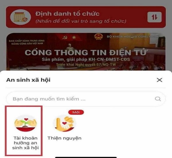 Hướng dẫn tích hợp TÀI KHOẢN HƯỞNG AN SINH XÃ HỘI trên VNeID- Ảnh 2.