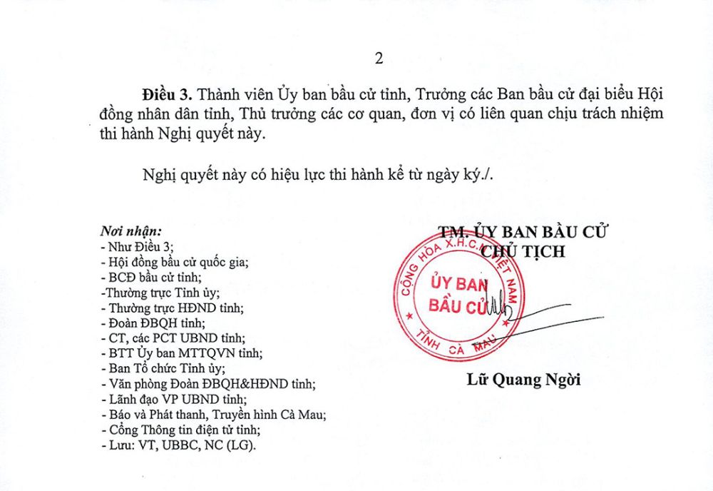 Danh sách trúng cử đại biểu HĐND tỉnh Cà Mau nhiệm kỳ 2026-2031- Ảnh 2. Danh sách trúng cử đại biểu HĐND tỉnh Cà Mau nhiệm kỳ 2026-2031- Ảnh 2.