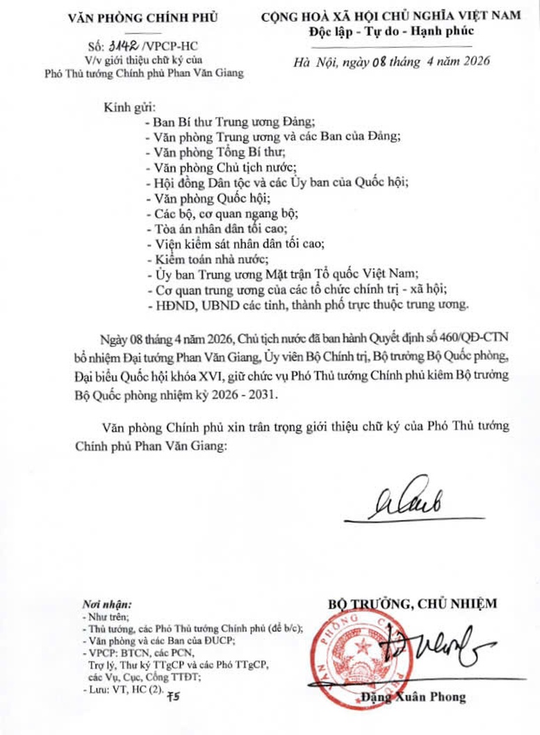 GIỚI THIỆU CHỮ KÝ CỦA THỦ TƯỚNG CHÍNH PHỦ VÀ CÁC PHÓ THỦ TƯỚNG CHÍNH PHỦ, NHIỆM KỲ 2026-2031- Ảnh 3.
