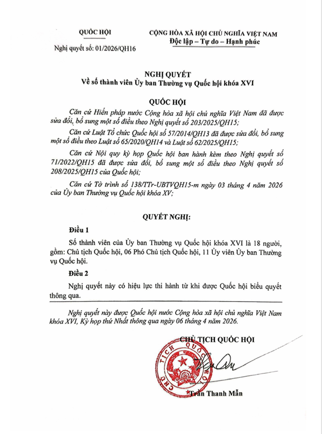 DANH SÁCH NHÂN SỰ CHỦ TỊCH QUỐC HỘI, PHÓ CHỦ TỊCH QUỐC HỘI, ỦY VIÊN ỦY BAN THƯỜNG VỤ QUỐC HỘI KHÓA XVI- Ảnh 4.