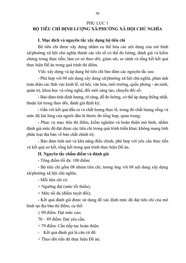 BỘ TIÊU CHÍ định lượng xã, phường xã hội chủ nghĩa- Ảnh 1.