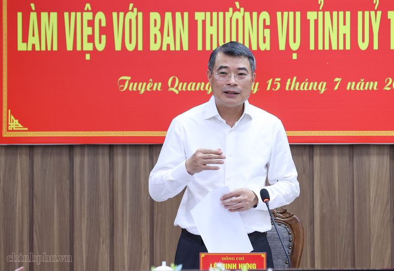 THỦ TƯỚNG LÊ MINH HƯNG LÀM VIỆC VỚI BAN THƯỜNG VỤ TỈNH ỦY TUYÊN QUANG- Ảnh 5.