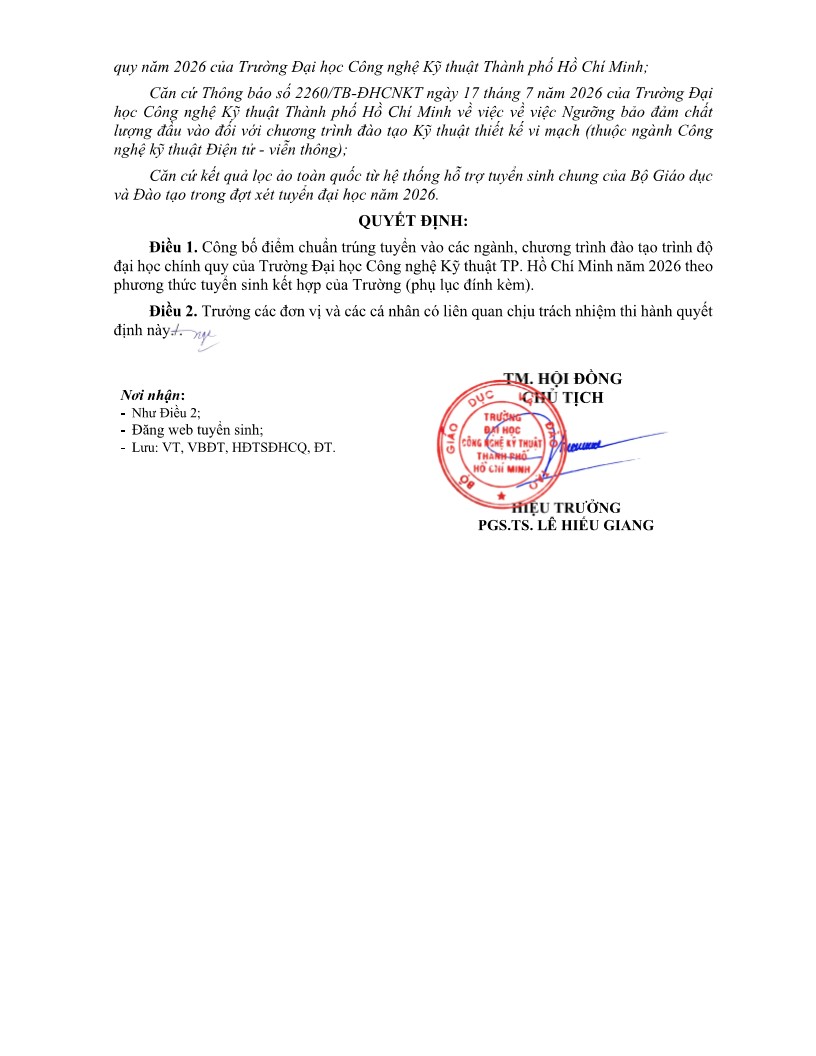 Điểm chuẩn Trường Đại học Công nghệ Kỹ thuật TPHCM 2026- Ảnh 3.