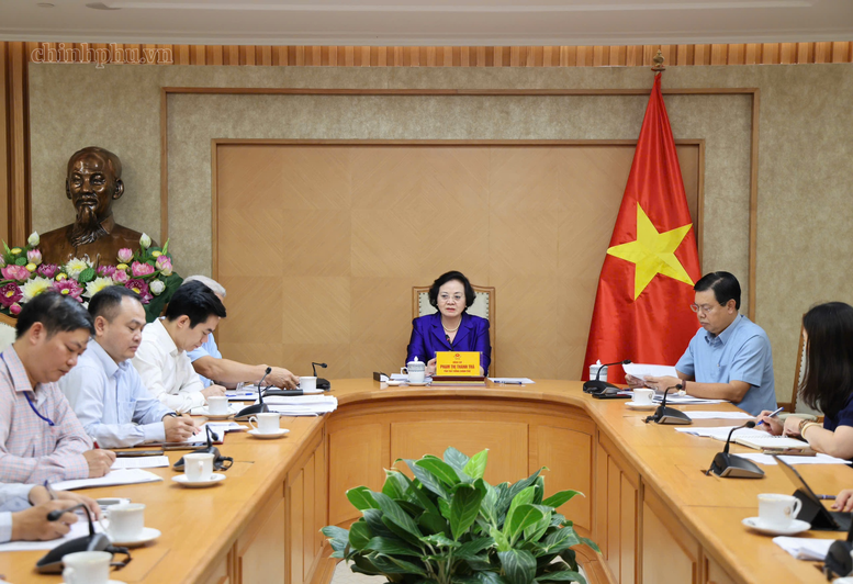 Phó Thủ tướng Phạm Thị Thanh Trà họp về xây dựng Đề án cải cách chính sách tiền lương và bảo hiểm xã hội- Ảnh 1.