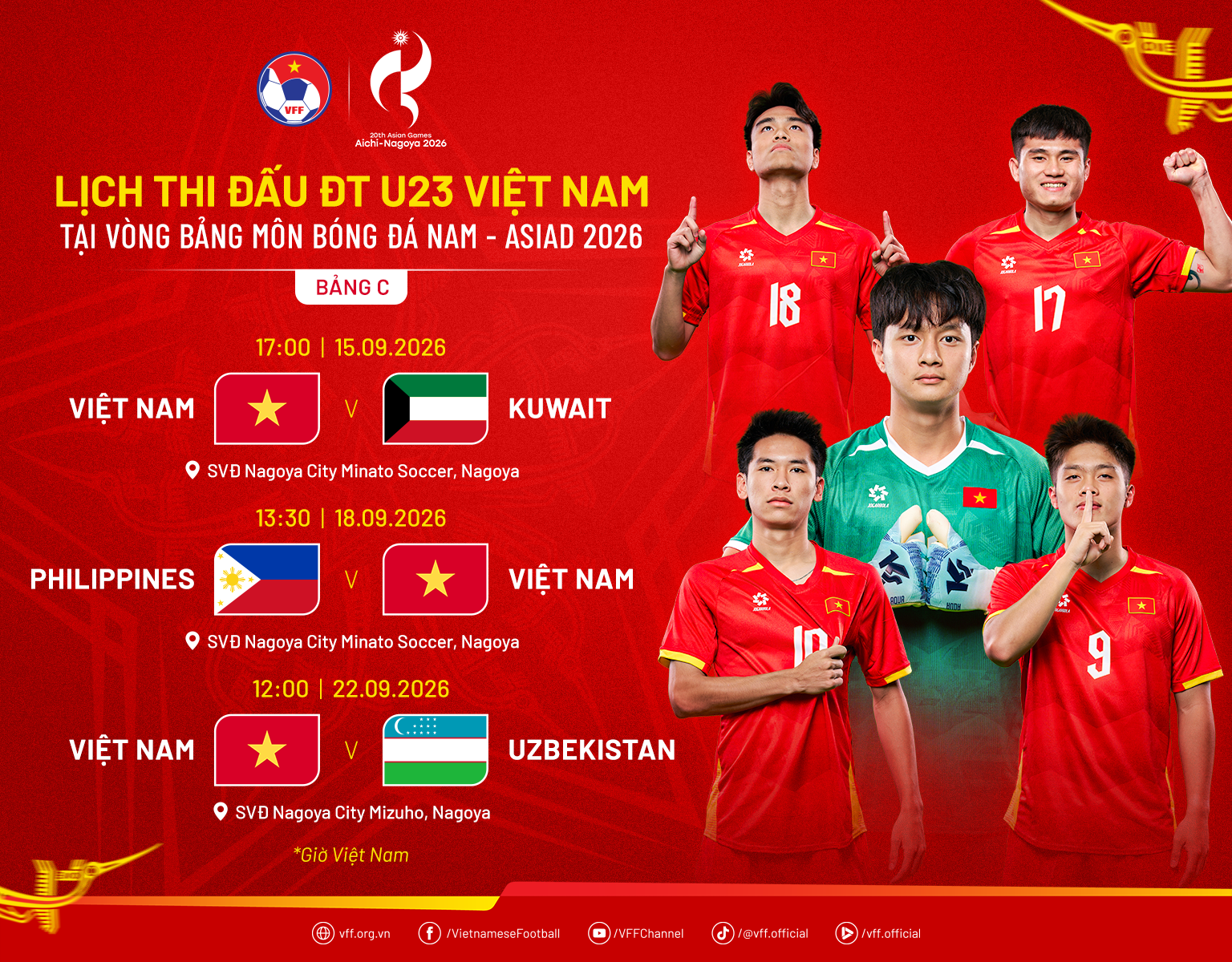 Lịch thi đấu, danh sách Đội tuyển U23 Việt Nam dự ASIAD 2026- Ảnh 4.