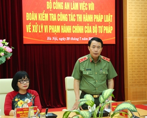 Kiểm tra công tác thi hành pháp luật xử lý vi phạm hành chính tại Bộ Công an
