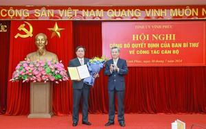 Ban Bí thư điều động, chỉ định Thứ trưởng Trần Duy Đông giữ chức Phó Bí thư Tỉnh ủy Vĩnh Phúc