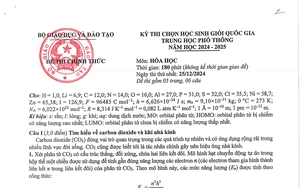 Đề thi và đáp án môn Hóa Học chọn học sinh giỏi quốc gia THPT năm học 2024-2025