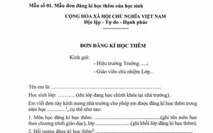 MẪU ĐƠN ĐĂNG KÝ HỌC THÊM CỦA HỌC SINH theo Thông tư số 29/2024/TT-BGDĐT