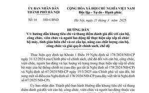 Hà Nội hướng dẫn khung tiêu chí với cán bộ, CCVC để sắp xếp tổ chức bộ máy, tinh giản biên chế