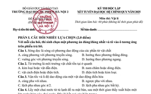 Đề minh họa môn Vật Lý kỳ thi độc lập tuyển sinh của Trường ĐHSP Hà Nội 2 năm 2025