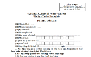 Hướng dẫn khai tờ khai bổ sung hồ sơ khai thuế mẫu số 01/KHBS
