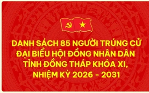 Danh sách trúng cử Đại biểu HĐND tỉnh Đồng Tháp nhiệm kỳ 2026 - 2031