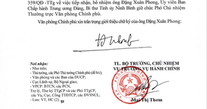 Giới thiệu chữ ký của đồng chí Đặng Xuân Phong, Phó Chủ nhiệm Thường trực Văn phòng Chính phủ