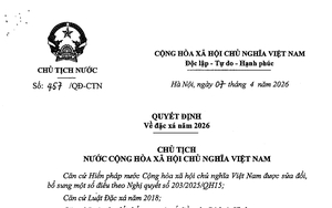 TOÀN VĂN: Quyết định 457/QĐ-CTN về đặc xá năm 2026