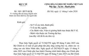Công văn 3401/BYT-KCB hướng dẫn nội dung chuyên môn khám sức khỏe định kỳ miễn phí cho người dân